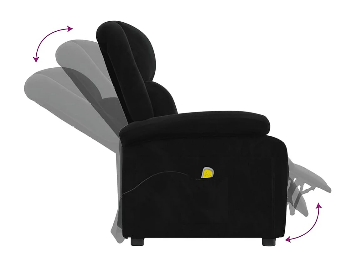 Poltrona de massagens veludo preto