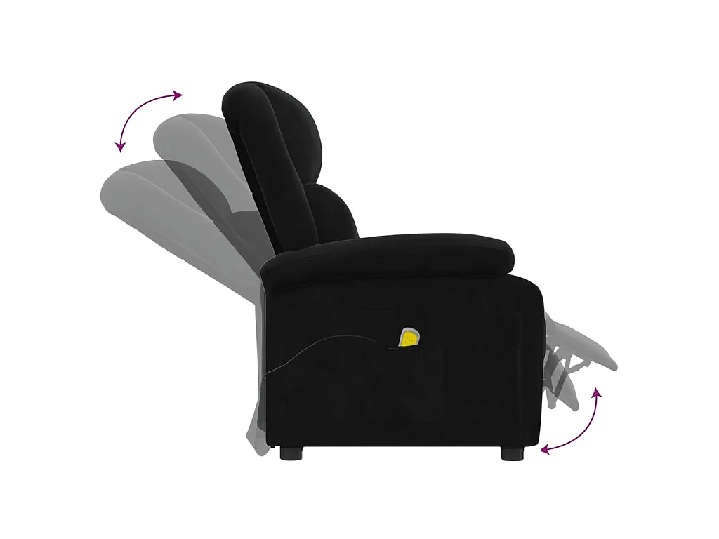 Massagesessel Schwarz Samt