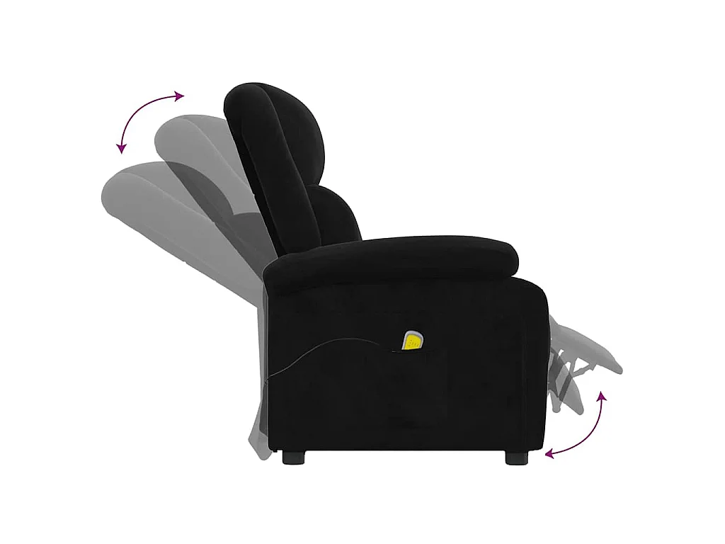 Sillón de masaje de terciopelo negro