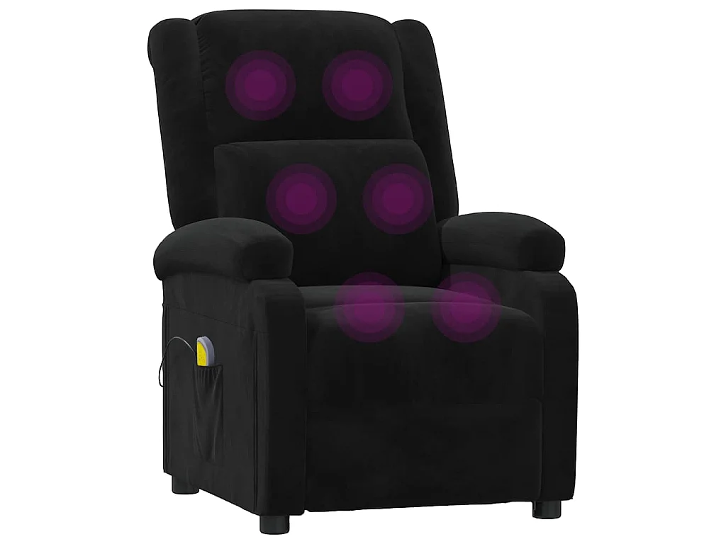Sillón de masaje de terciopelo negro
