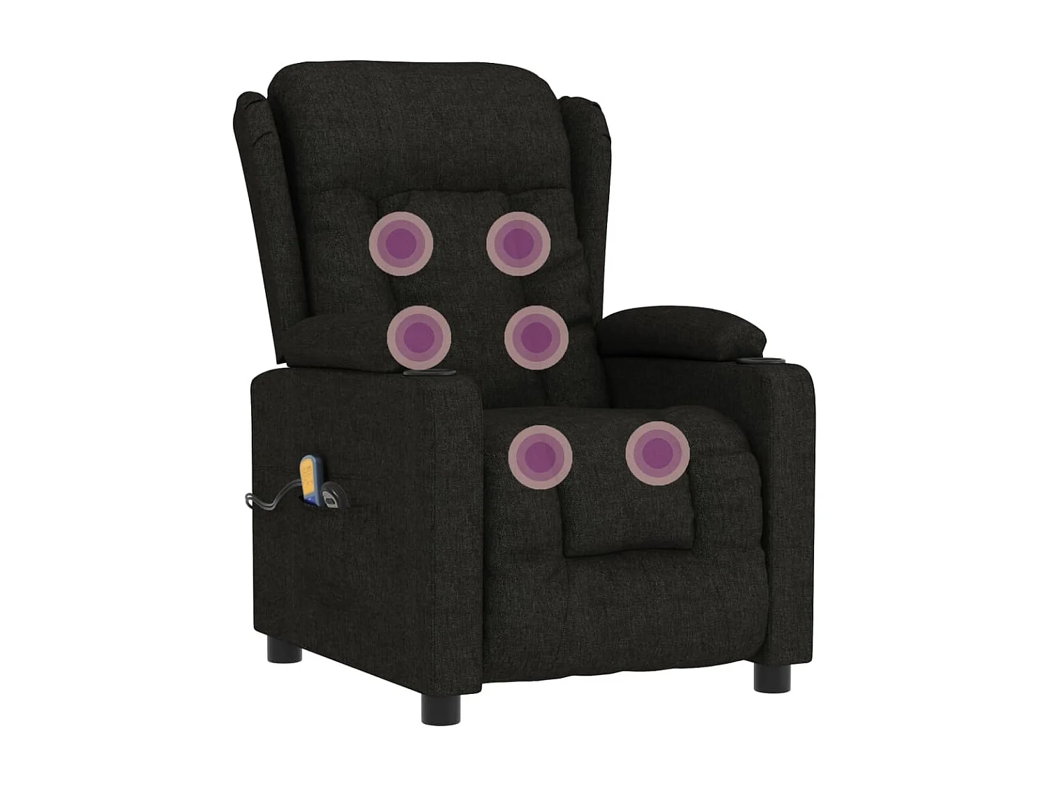 Fauteuil électrique de massage Noir Tissu