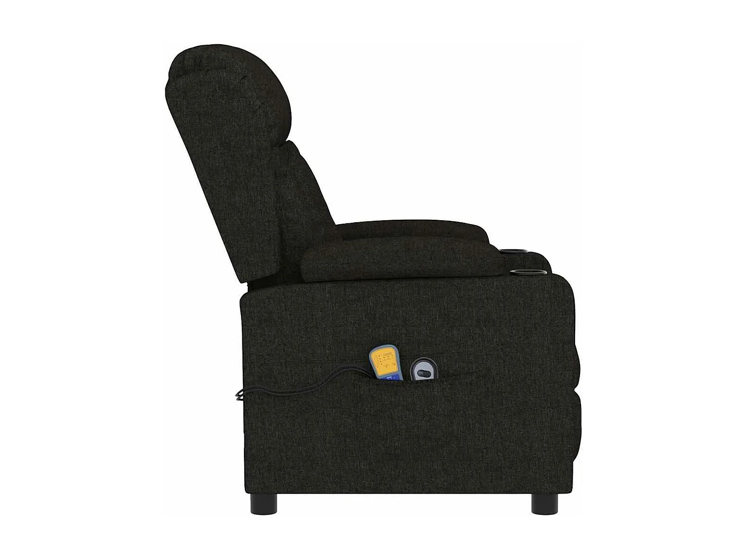 Fauteuil électrique de massage Noir Tissu