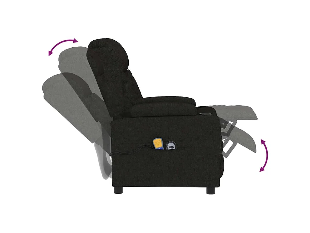 Massagesessel Elektrisch Schwarz Stoff