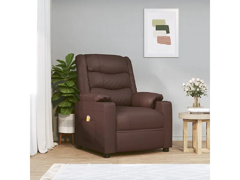 Massagesessel Braun Kunstleder