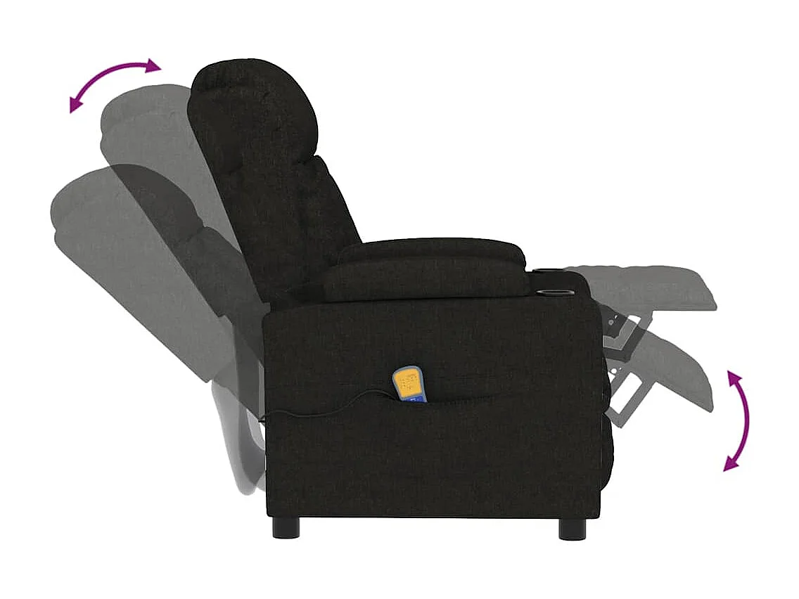 Fauteuil de massage Noir Tissu