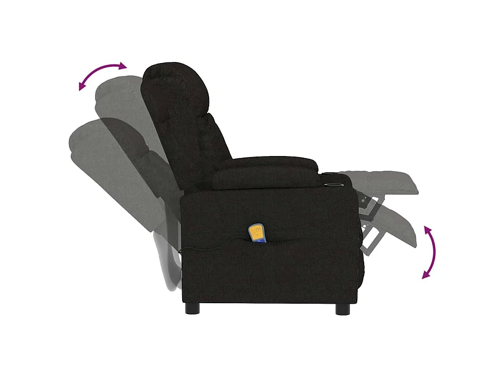 Fauteuil de massage Noir Tissu