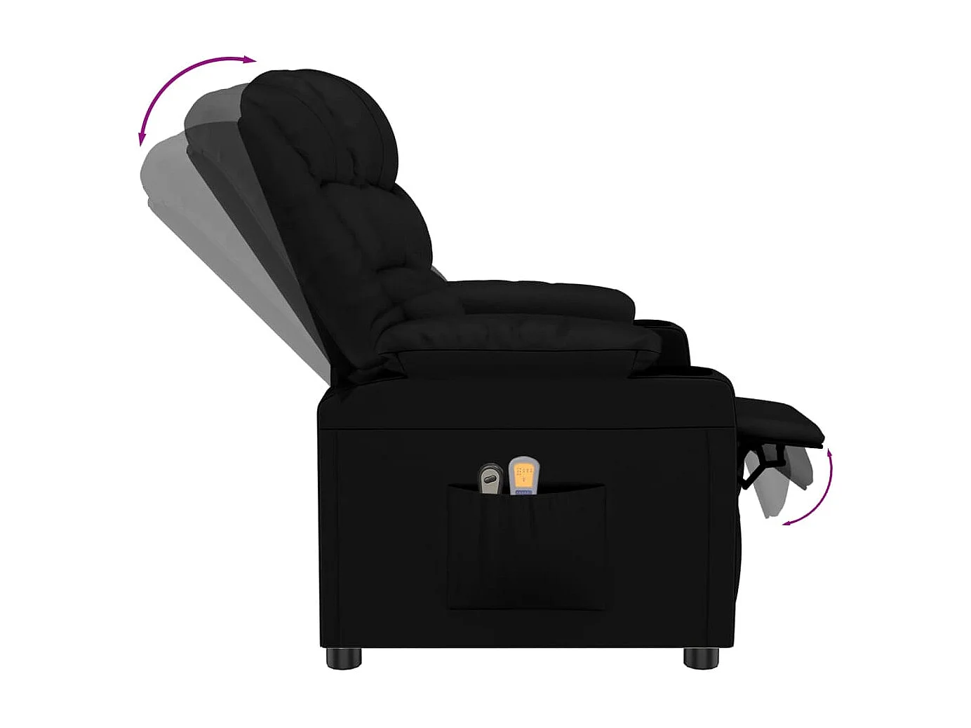 Fauteuil électrique de massage Noir Similicuir