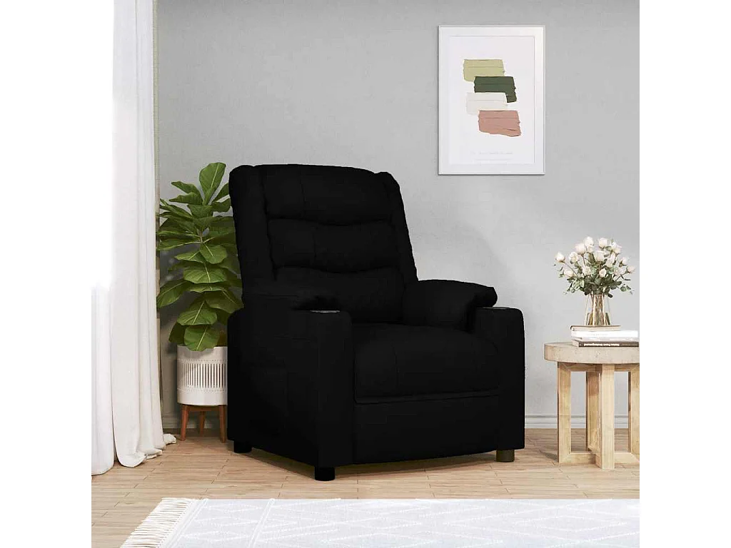 Fauteuil électrique de massage Noir Similicuir