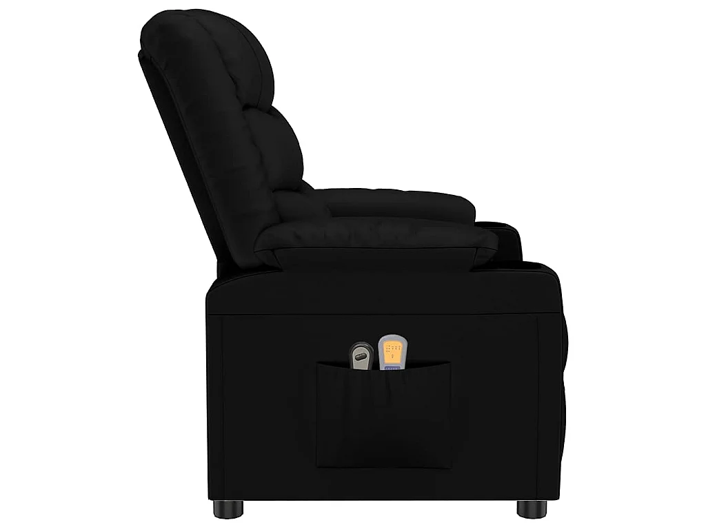 Fauteuil électrique de massage Noir Similicuir