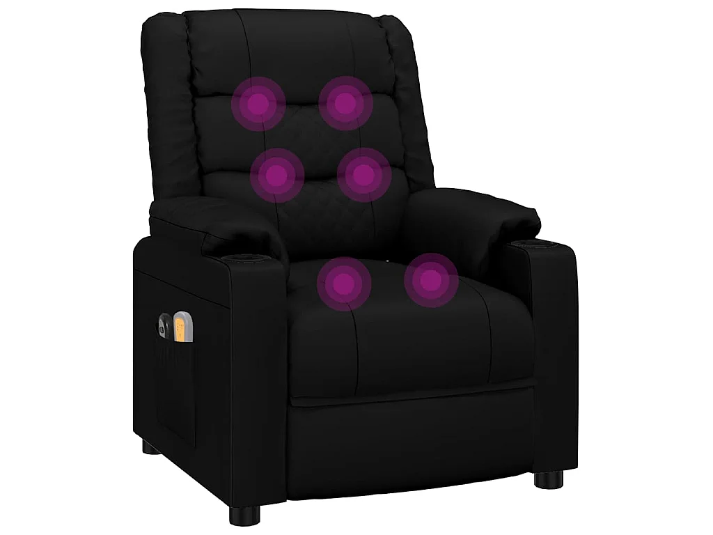 Fauteuil électrique de massage Noir Similicuir