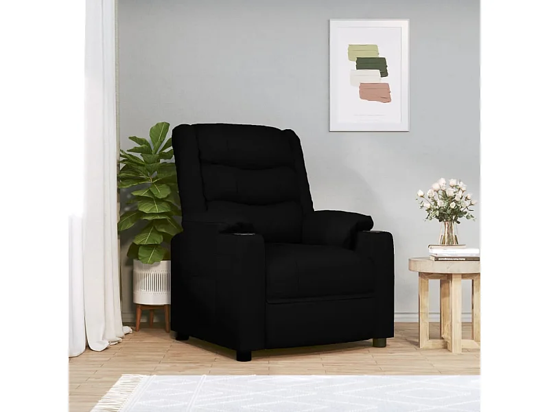 Sillón de masaje eléctrico cuero sintético negro