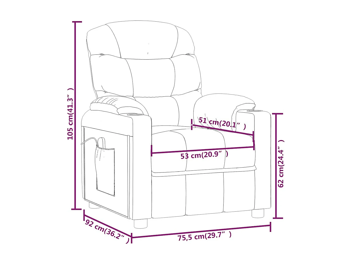 Poltrona Massaggiante Tortora in Tessuto
