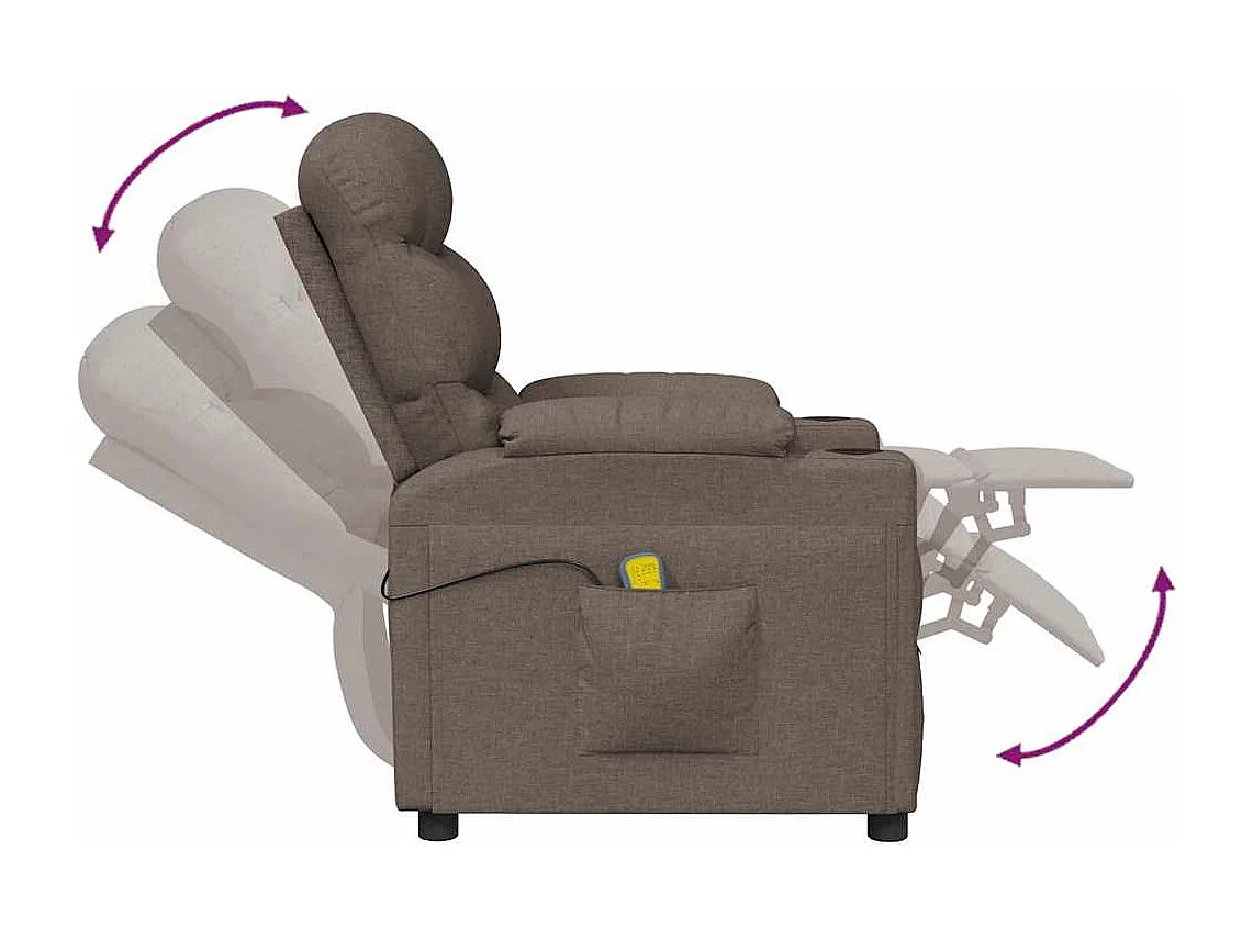Fauteuil de massage Taupe Tissu