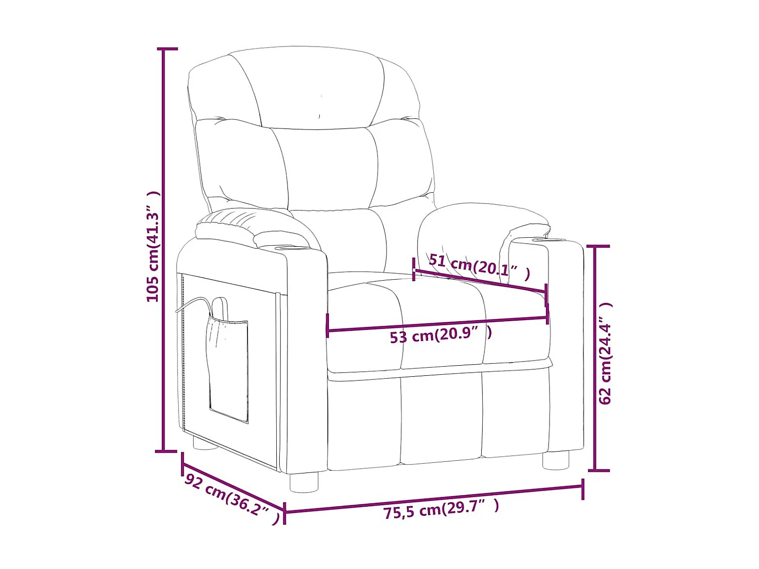 Fauteuil de massage Taupe Tissu