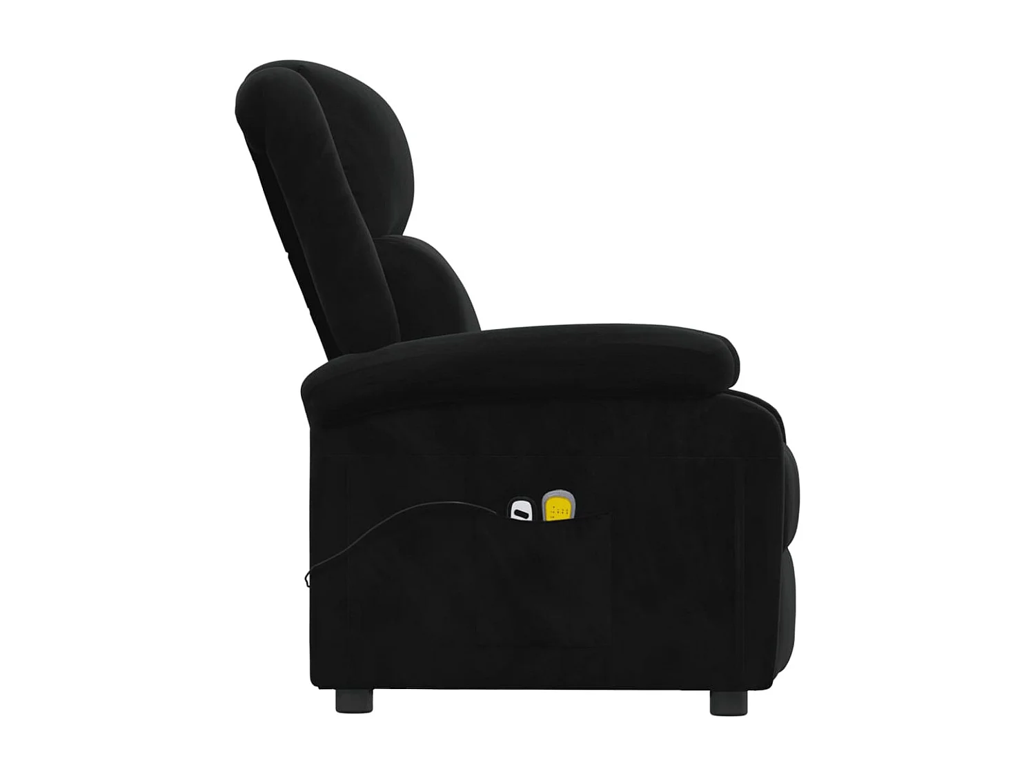 Sillón de masaje eléctrico terciopelo negro