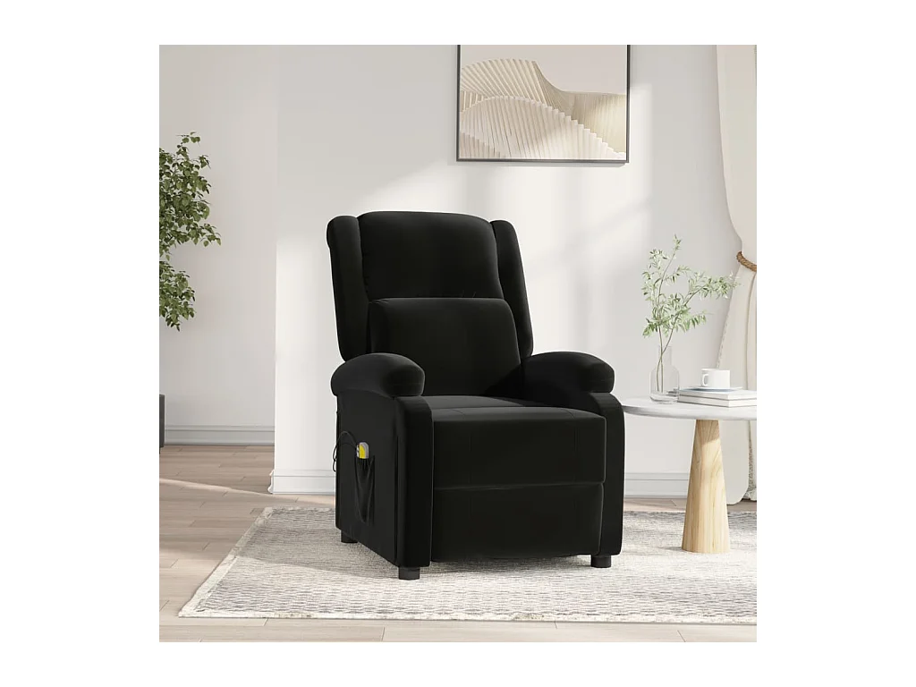 Fauteuil électrique de massage Noir Velours