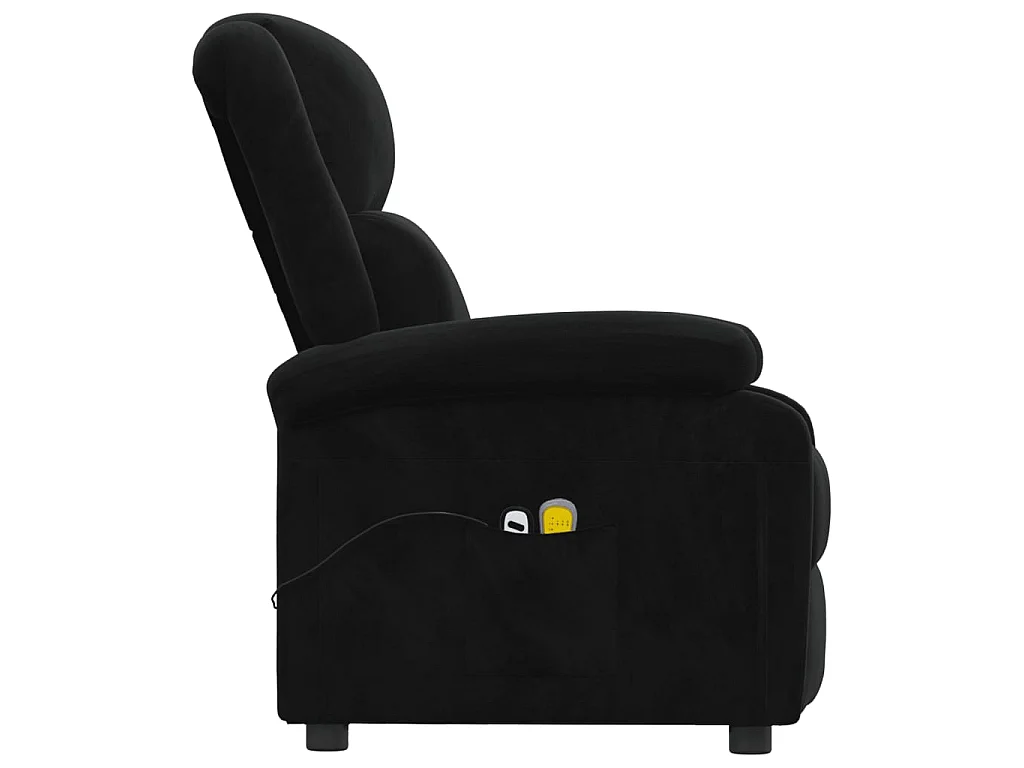 Massagesessel Elektrisch Schwarz Samt