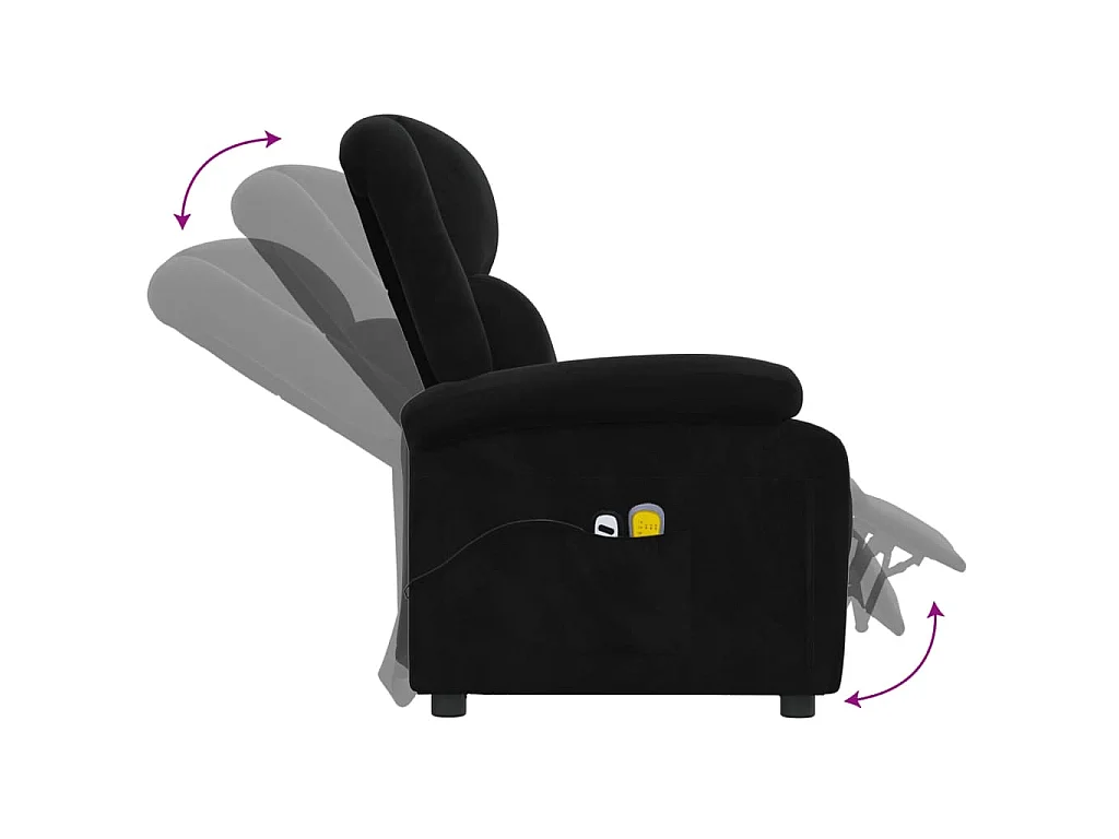 Massagesessel Elektrisch Schwarz Samt
