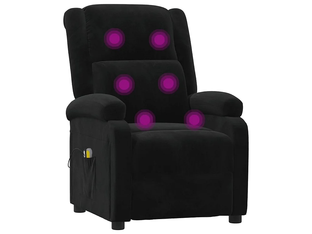 Massagesessel Elektrisch Schwarz Samt