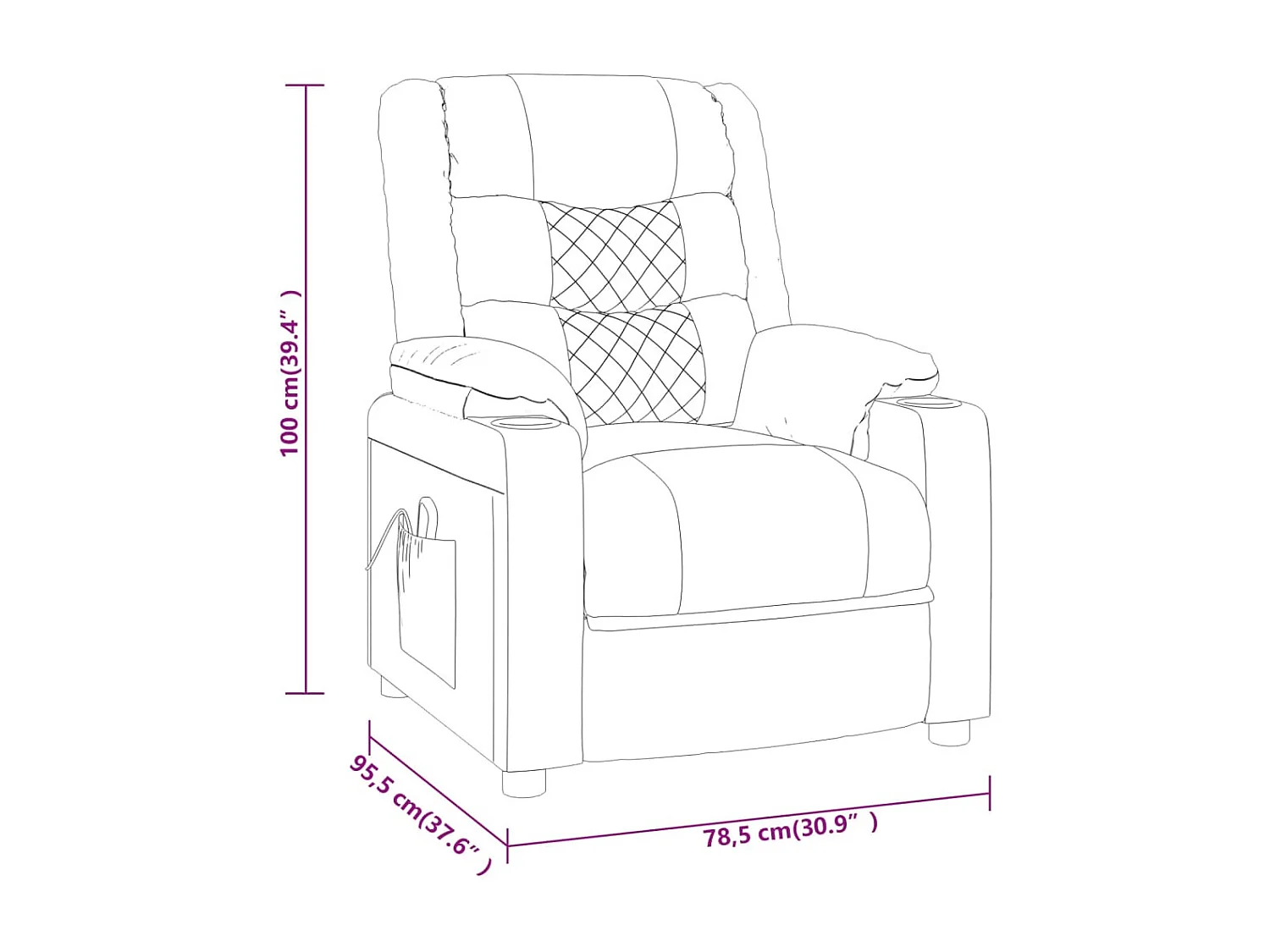 Fauteuil de massage Noir Similicuir