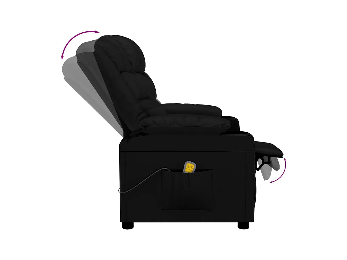 Massagestoel kunstleer zwart