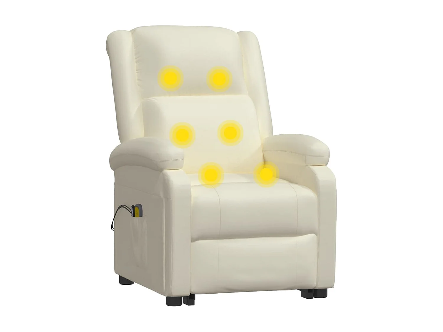 Massagesessel mit Aufstehhilfe Creme Kunstleder