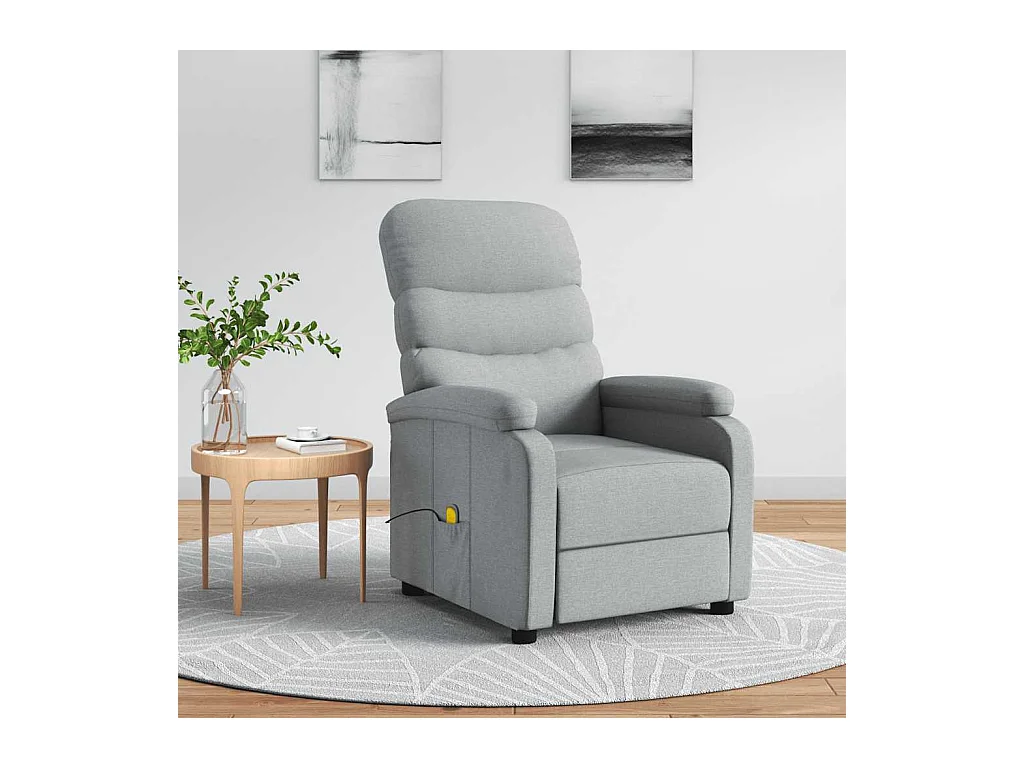 Massagesessel Hellgrau Stoff