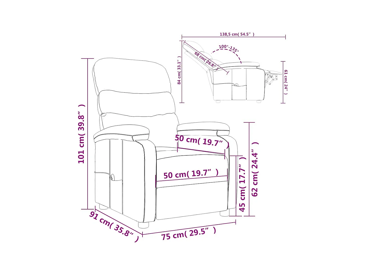 Sillón de masaje tela gris claro