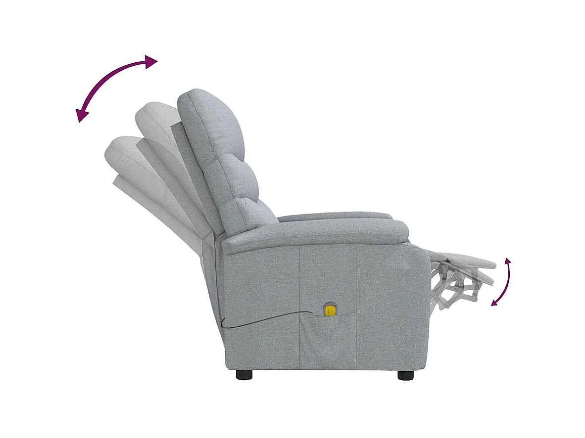 Sillón de masaje tela gris claro