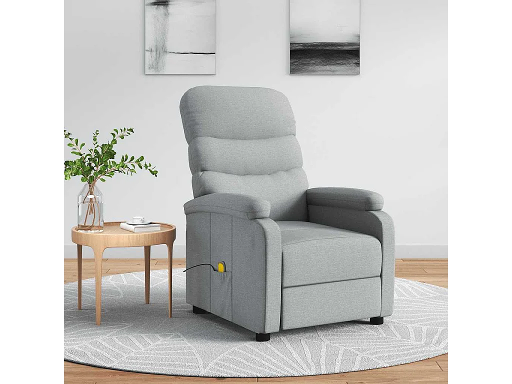 Massagestoel stof lichtgrijs