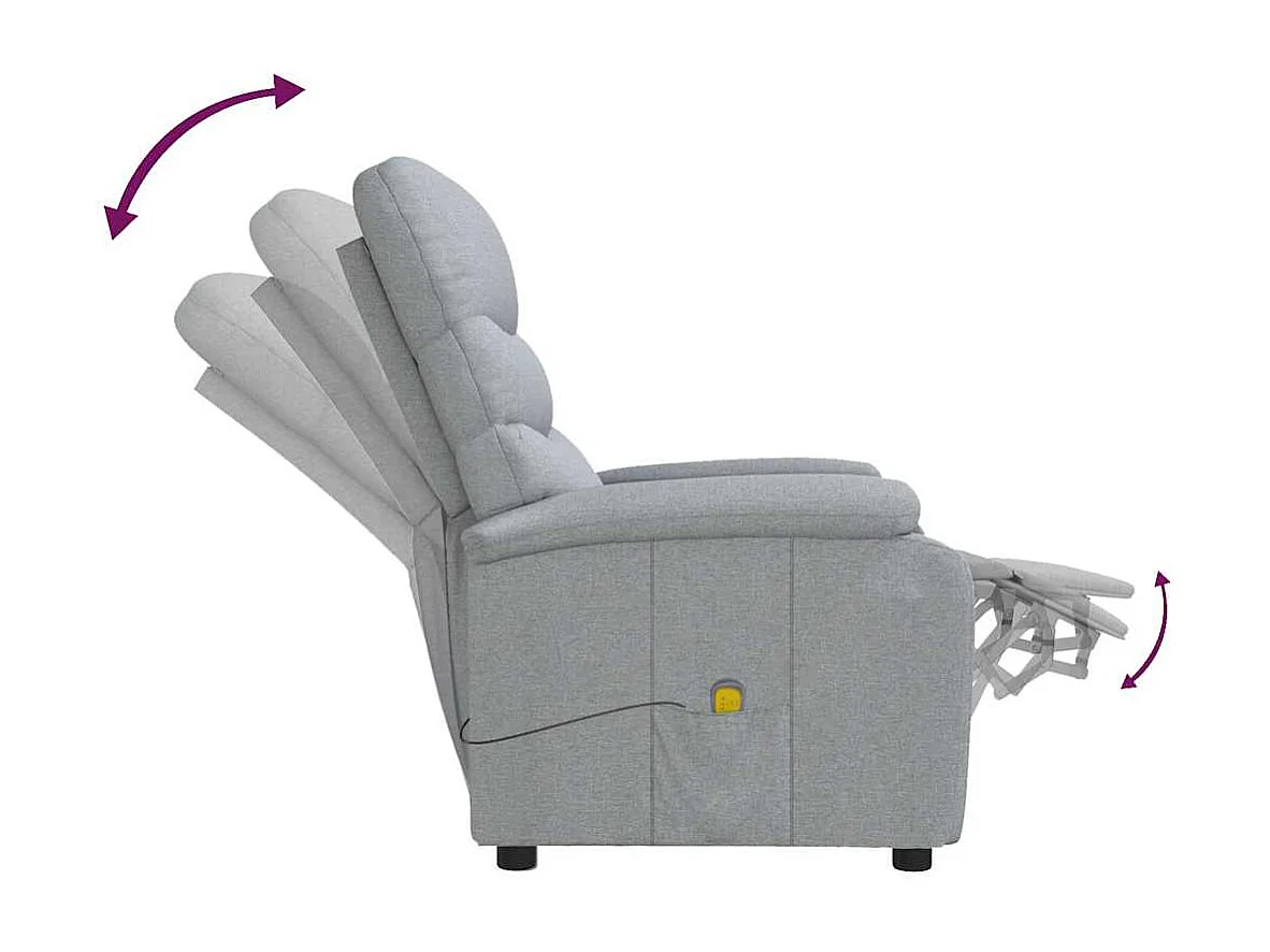 Massagestoel stof lichtgrijs