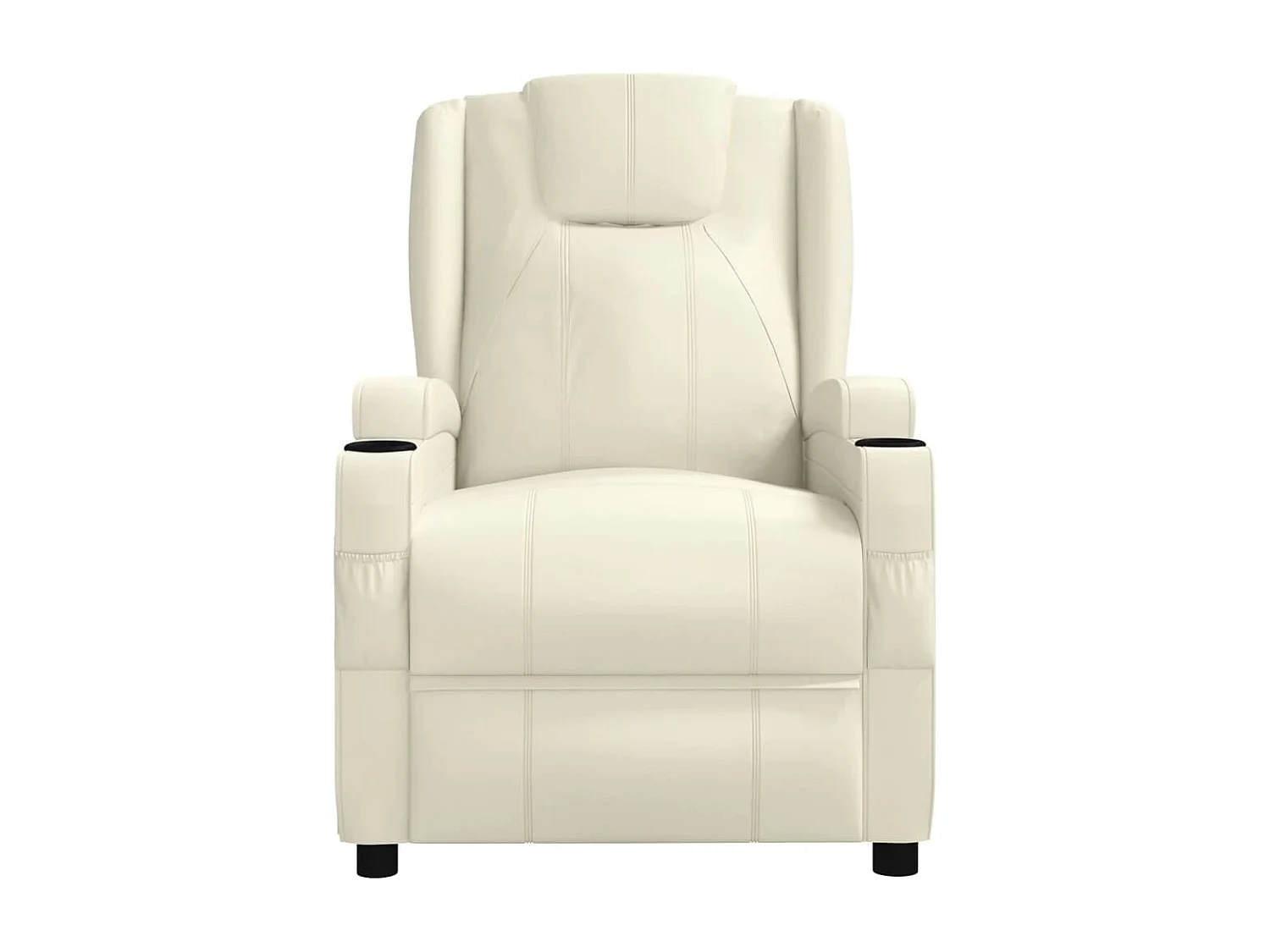 Fauteuil électrique de massage Crème blanc Similicuir