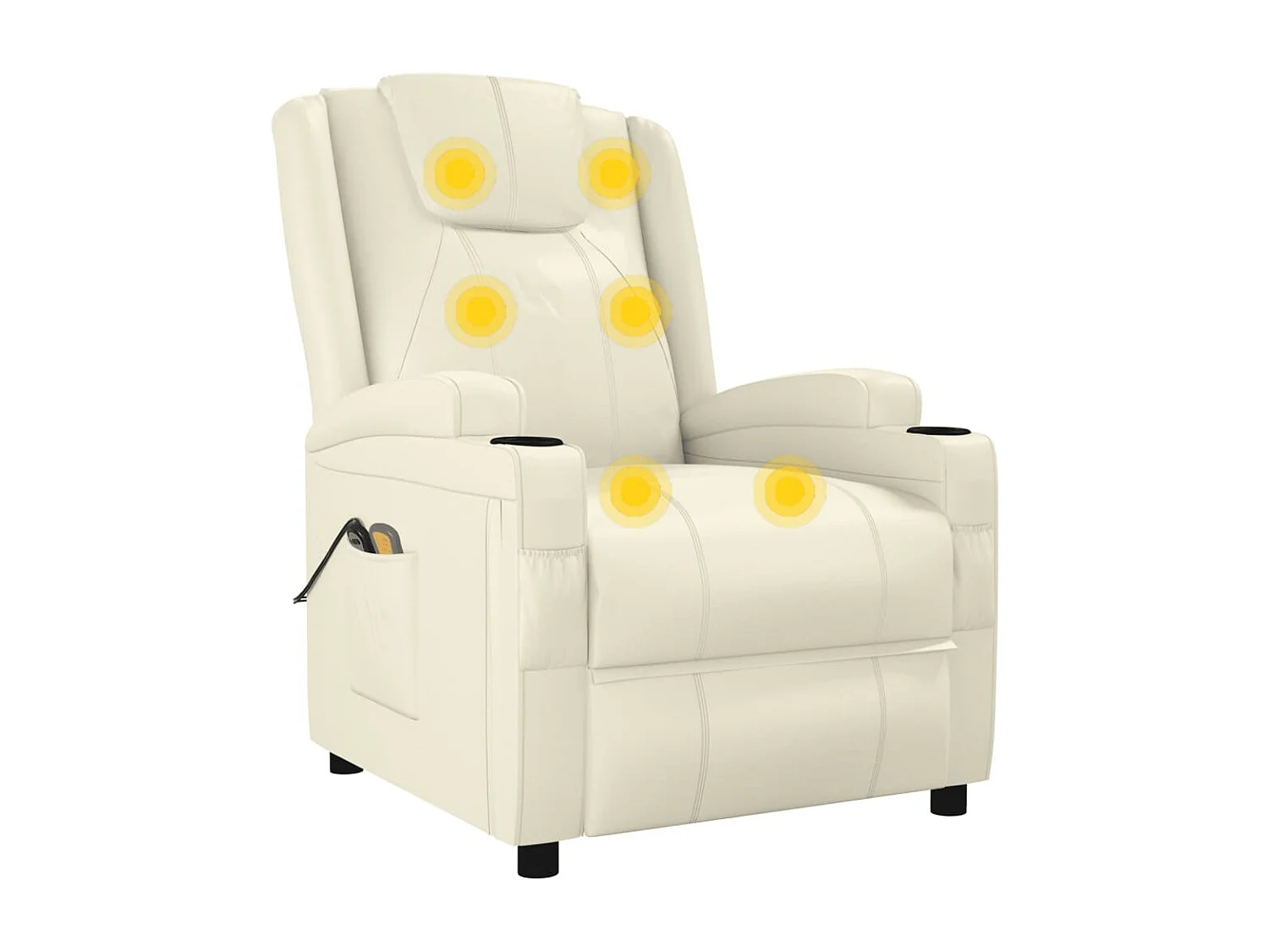 Fauteuil électrique de massage Crème blanc Similicuir