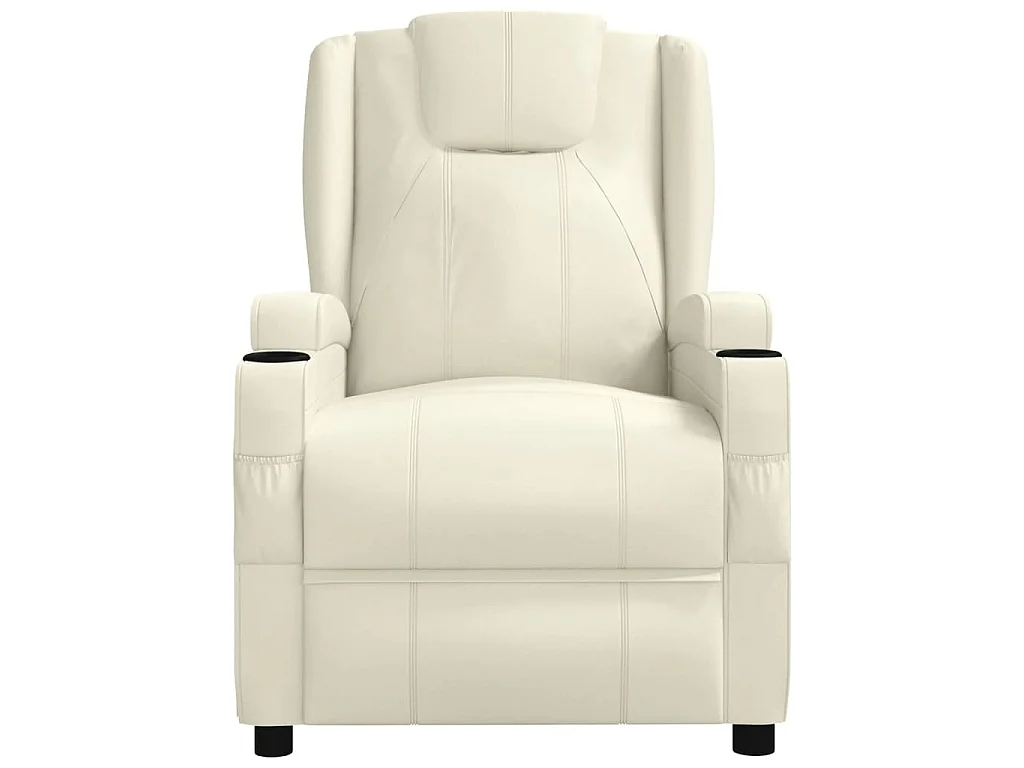 Fauteuil électrique de massage Crème blanc Similicuir