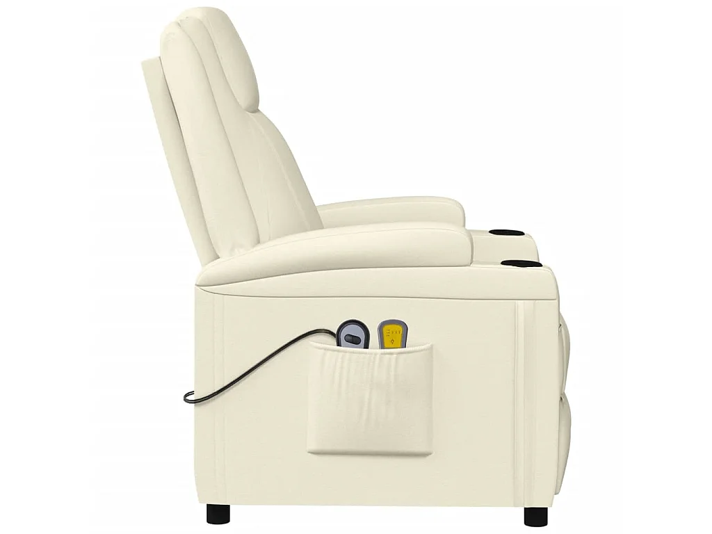 Fauteuil électrique de massage Crème blanc Similicuir