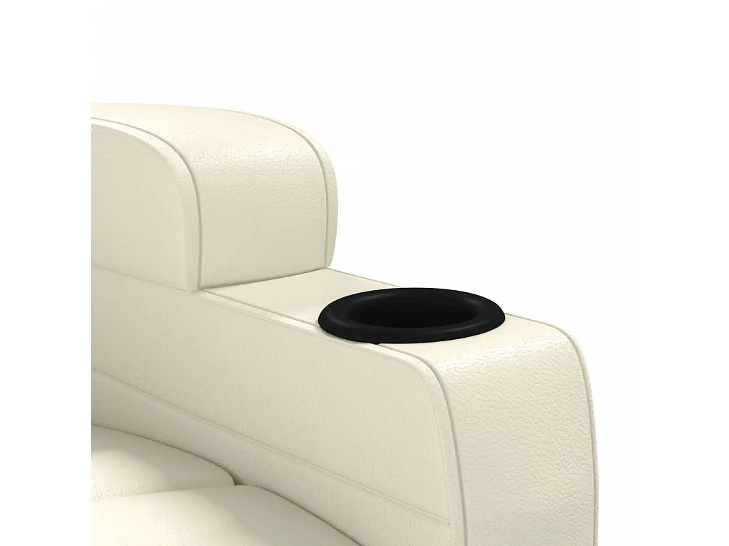 Fauteuil électrique de massage Crème blanc Similicuir