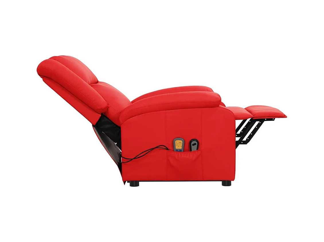 Massagesessel mit Aufstehhilfe Rot Kunstleder