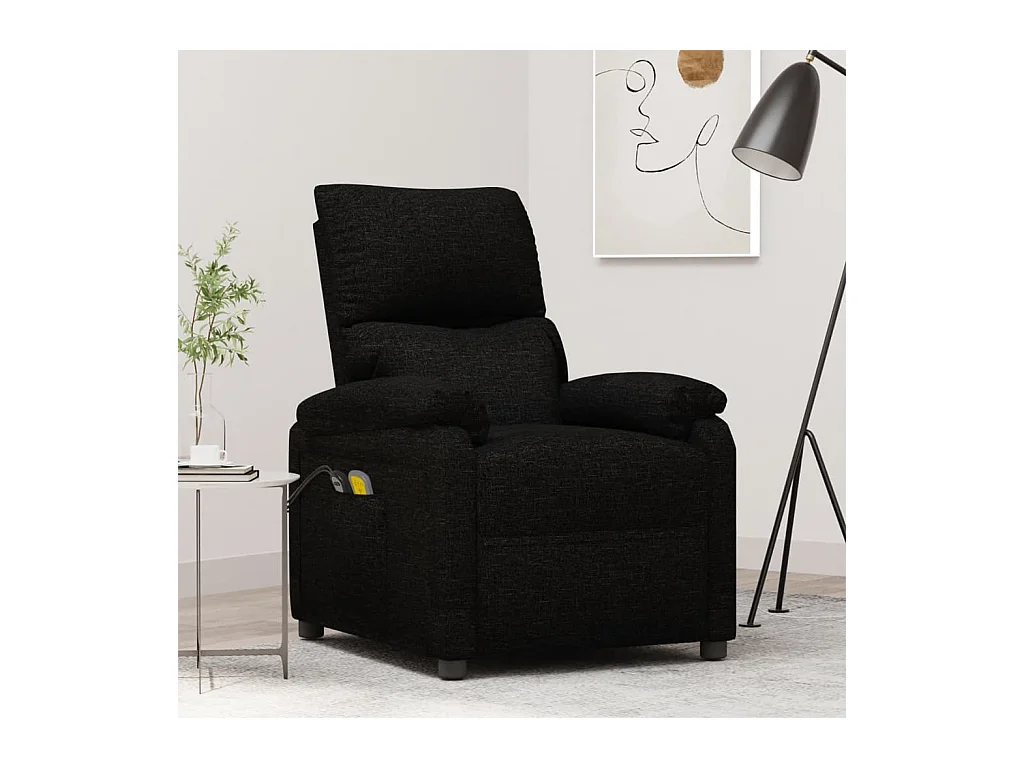 Fauteuil électrique de massage Noir Tissu