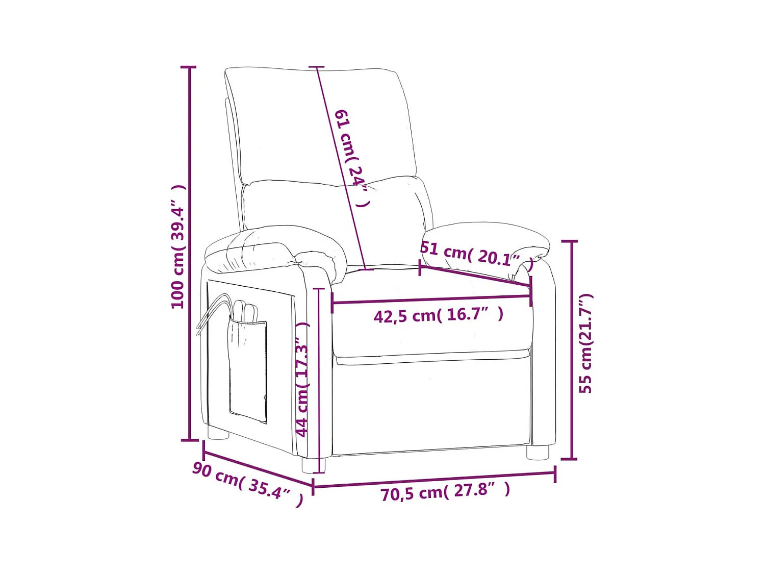 Poltrona Massaggiante Elettrica Nera in Tessuto