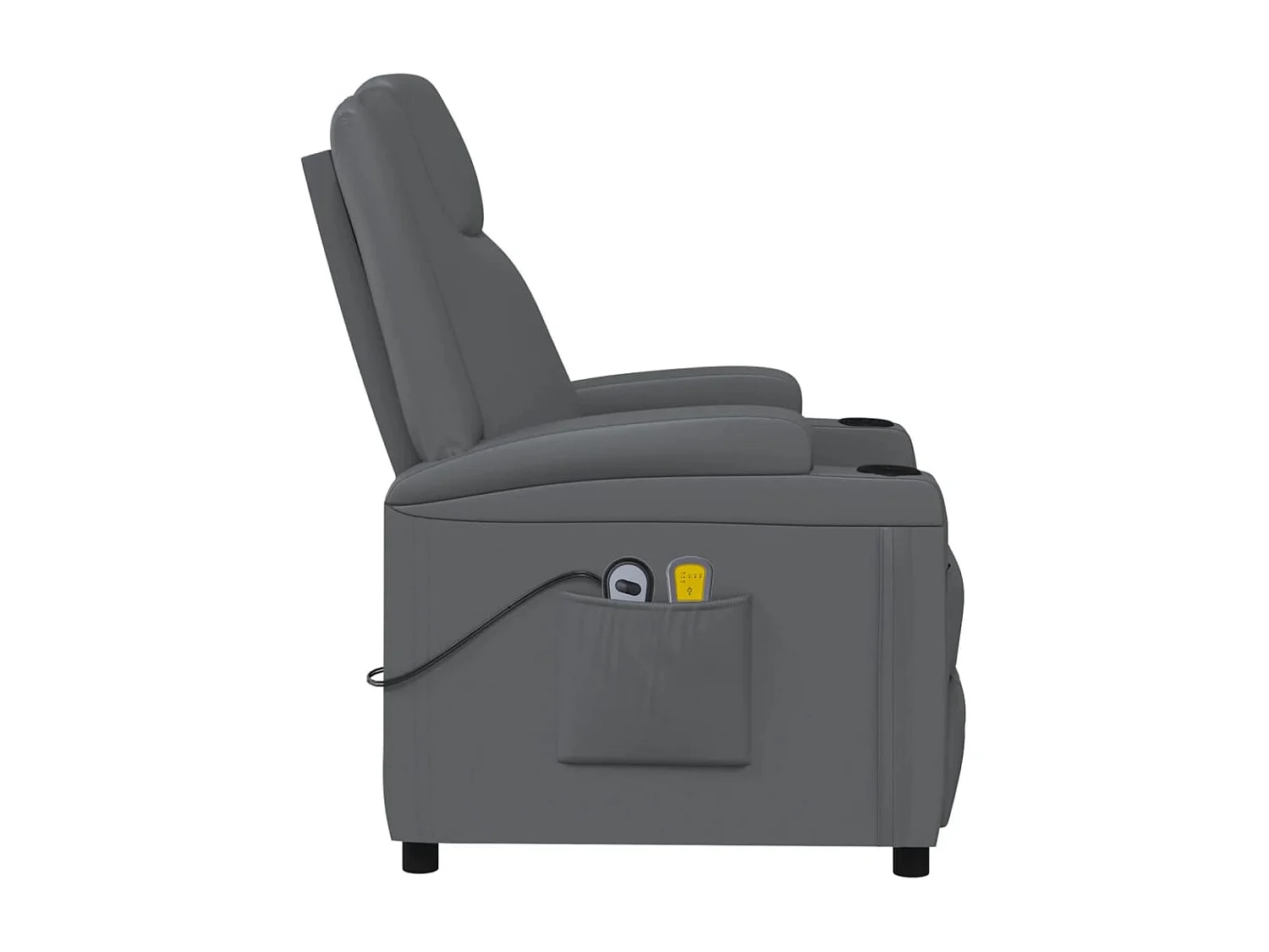 Fauteuil de massage électrique Anthracite Similicuir