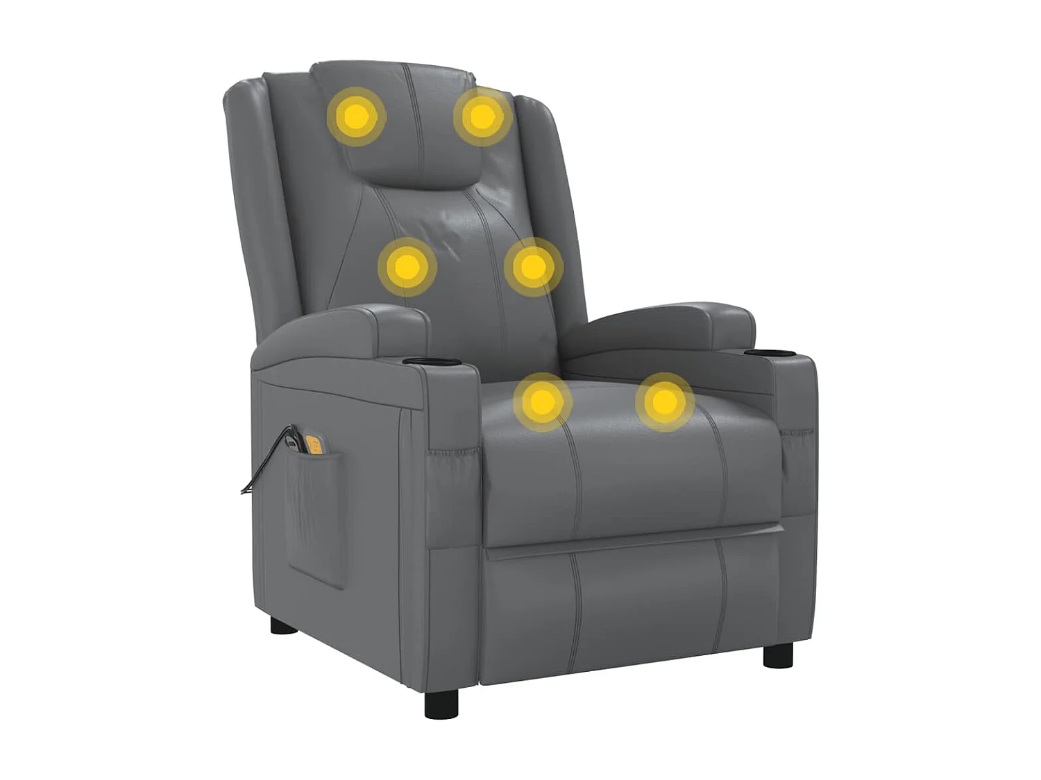 Fauteuil de massage électrique Anthracite Similicuir