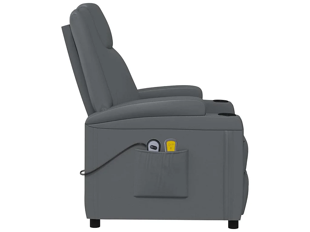 Fauteuil de massage électrique Anthracite Similicuir