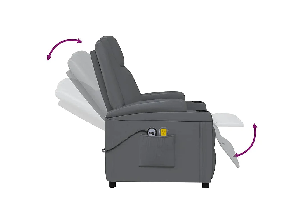 Fauteuil de massage électrique Anthracite Similicuir
