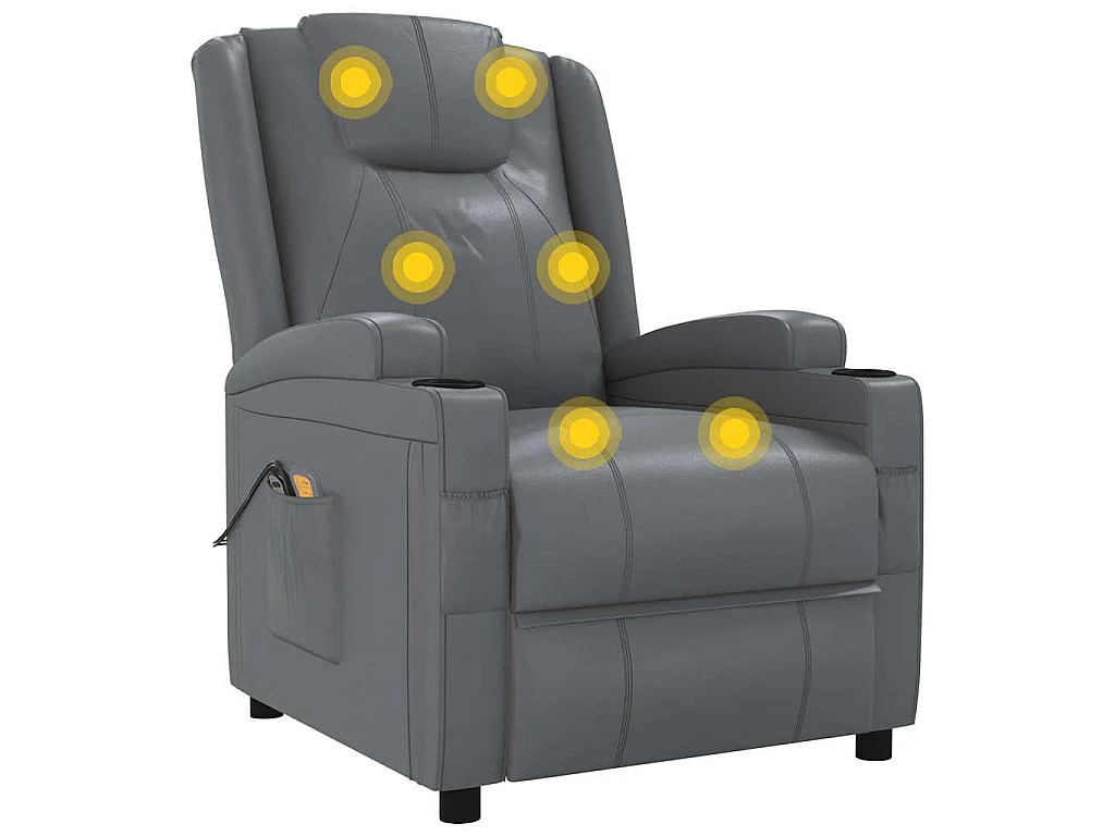 Fauteuil de massage électrique Anthracite Similicuir