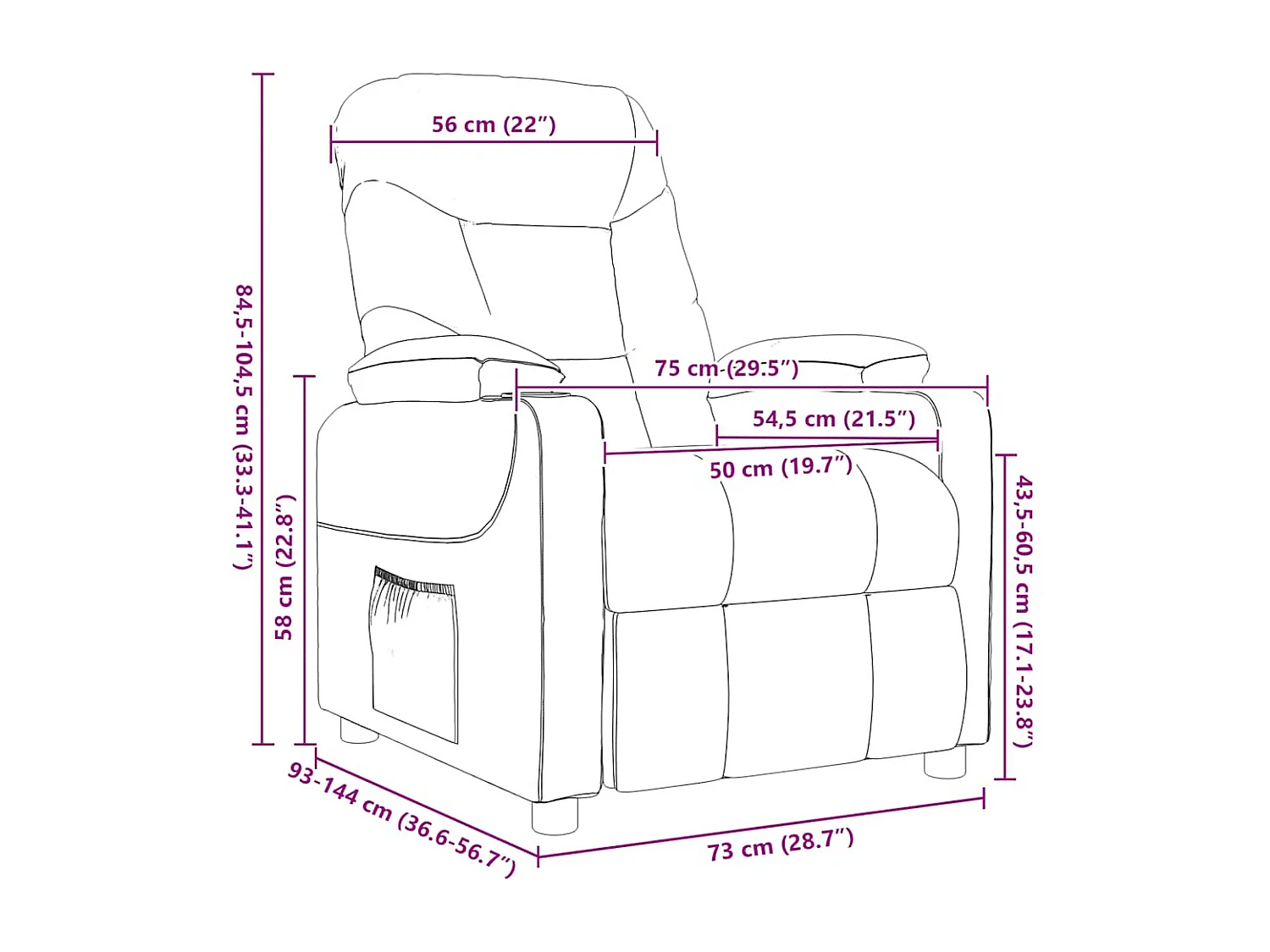 Massagesessel Braun Stoff