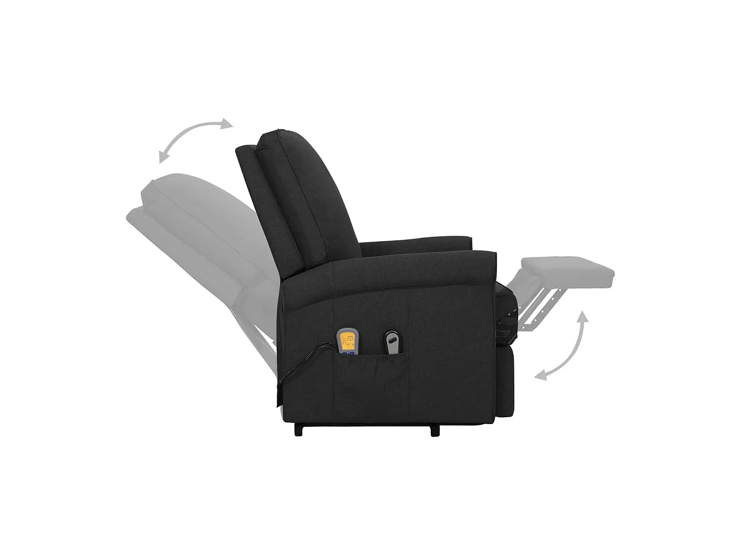 Poltrona de massagens elevatória tecido preto