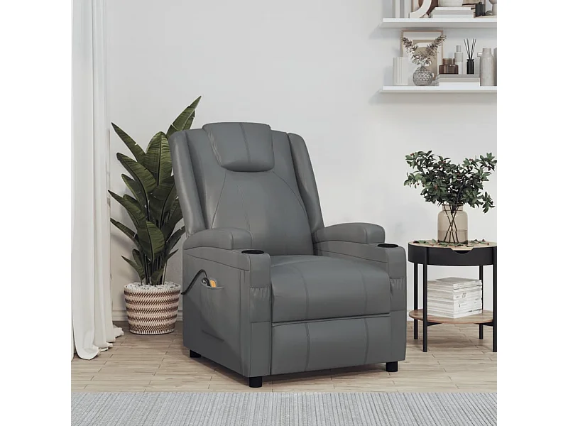 Fauteuil de massage Anthracite Similicuir