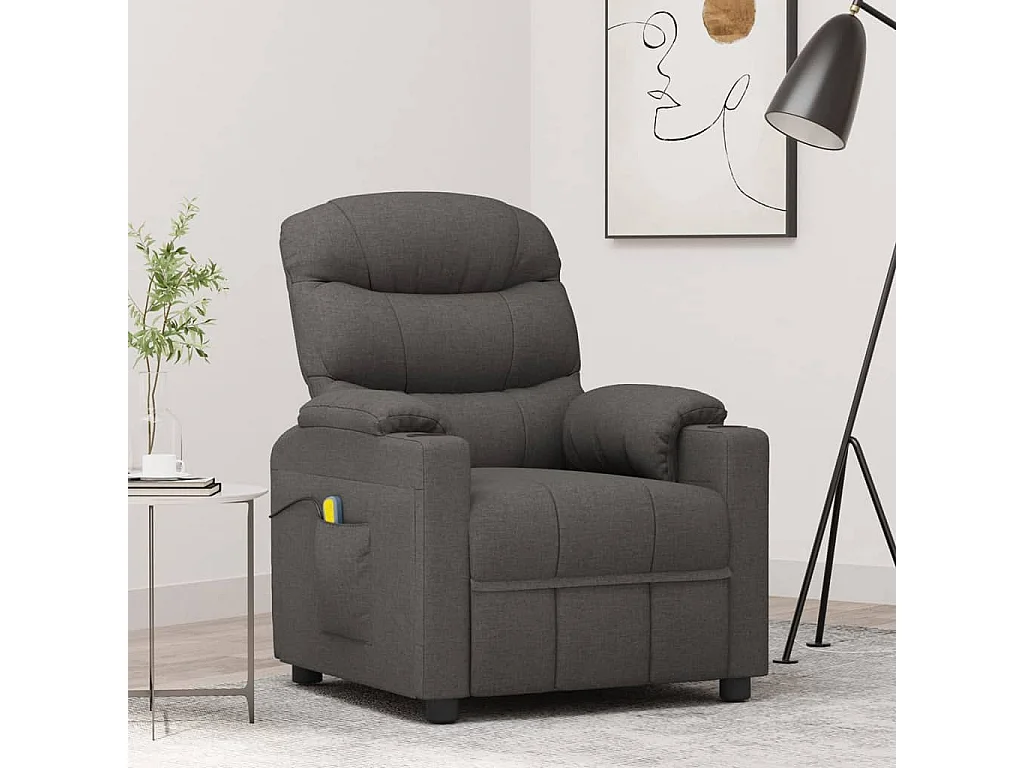 Fauteuil de massage Gris foncé Tissu