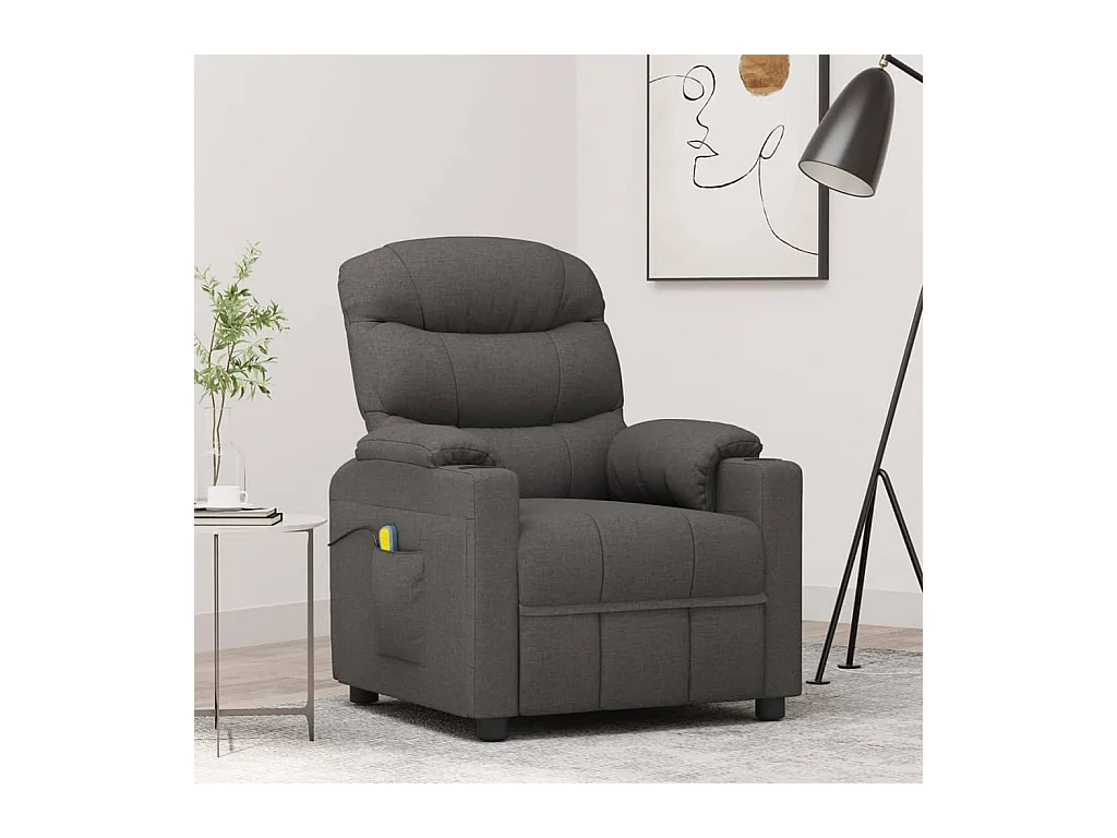 Fauteuil de massage Gris foncé Tissu