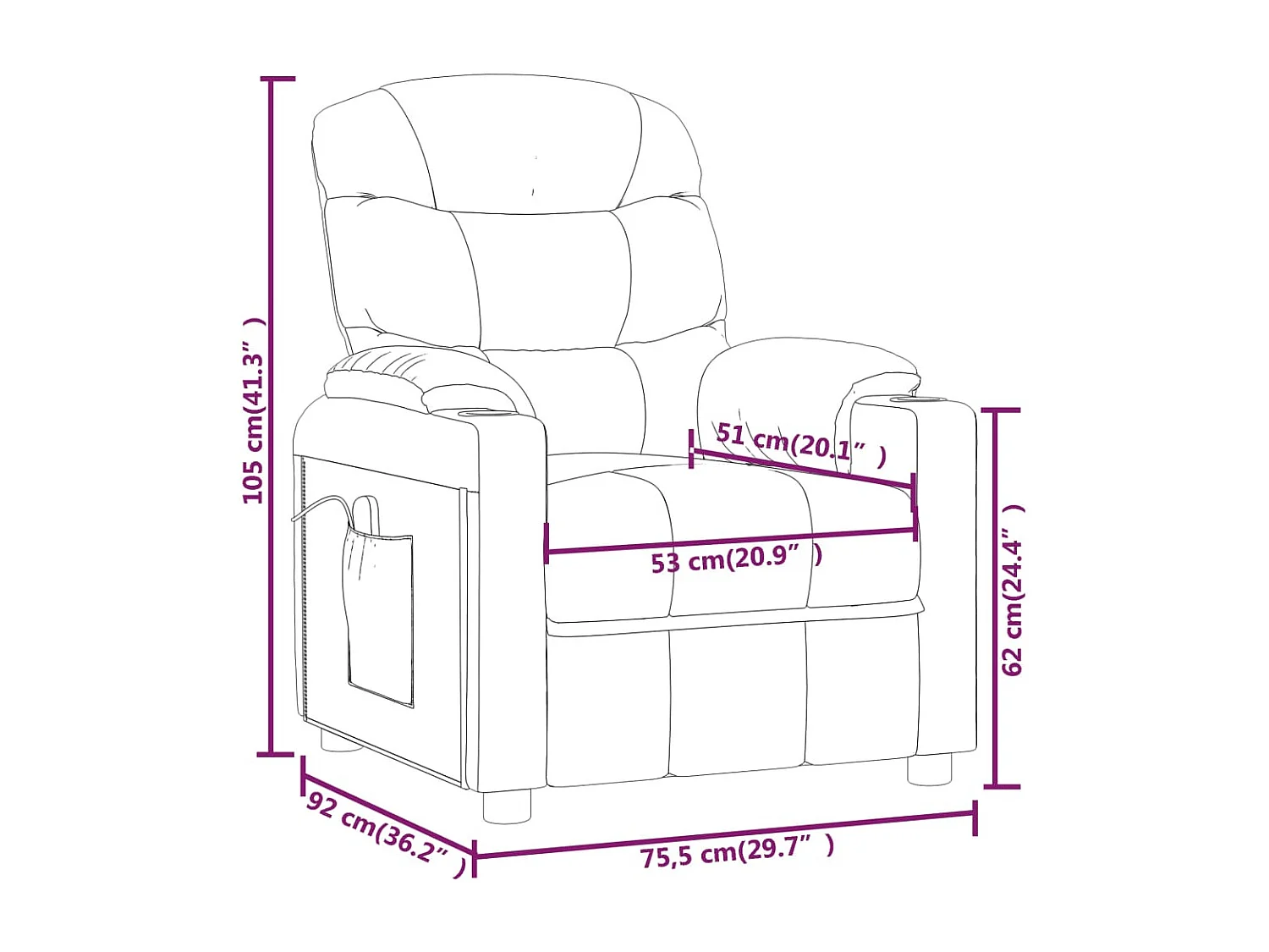Fauteuil de massage Gris foncé Tissu